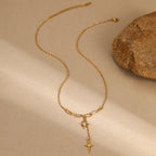 Gold star pendant necklace with delicate chain, perfect for everyday wear or gifting